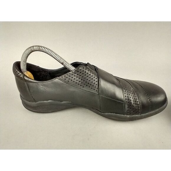 Clarks Wave Walk Shoes Womens Size 9 Black Leather Adjustable Strap Comfort - Picture 6 of 12
